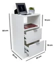 Ver imagem 2 de Mesa de Cabeceira Branca 2 Gavetas e 1 Nicho Mesinha para Quarto Lateral da Cama Estilo Cômoda