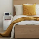 Ver imagem 5 de Mesa de Cabeceira Branca 2 Gavetas e 1 Nicho Mesinha para Quarto Lateral da Cama Estilo Cômoda