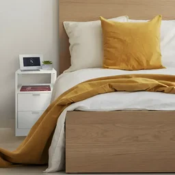 Mesa de Cabeceira Branca 2 Gavetas e 1 Nicho Mesinha para Quarto Lateral da Cama Estilo Cômoda - 5