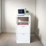 Mesa de Cabeceira Branca 2 Gavetas e 1 Nicho Mesinha para Quarto Lateral da Cama Estilo Cômoda - 1