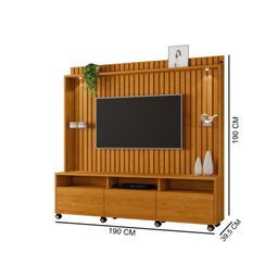 Estante Home para Tvs de até 60 Polegadas com 3 Gavetas Absoluto Ripado - 3