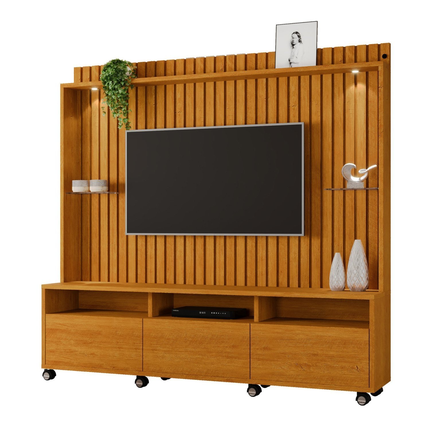 Estante Home para Tvs de até 60 Polegadas com 3 Gavetas Absoluto Ripado - 2