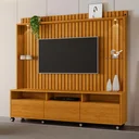 Ver imagem 1 de Estante Home com Led para Tvs de até 60 Polegadas com 3 Gavetas Absoluto Ripado