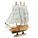 Ver imagem 1 de Miniatura Barco Navio de Madeira Veleiro Decorativo ? 22cm