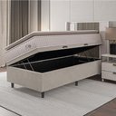 Ver imagem 2 de Cama Box Baú Colchão Solteiro Molas Ensacadas City Pillow Top 88x188x64cm Branco / Bege Hellen