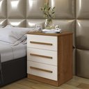 Ver imagem 2 de Conjunto 2 Mesas de Cabeceira Império Quarto com 3 Gavetas Cinamomo/off White