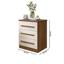 Ver imagem 4 de Conjunto 2 Mesas de Cabeceira Império Quarto com 3 Gavetas Cinamomo/off White