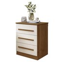 Ver imagem 3 de Conjunto 2 Mesas de Cabeceira Império Quarto com 3 Gavetas Cinamomo/off White