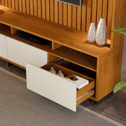 Estante Home para Tvs de até 60 Polegadas com 3 Gavetas Absoluto Ripado - 4