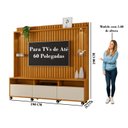 Ver imagem 5 de Estante Ripado para TV até 60 Polegadas com LED MDF 190cm com 3 Gavetas Absoluto Marrom