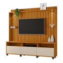 Ver imagem 2 de Estante Ripado para TV até 60 Polegadas com LED MDF 190cm com 3 Gavetas Absoluto Marrom