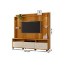Ver imagem 3 de Estante Ripado para TV até 60 Polegadas com LED MDF 190cm com 3 Gavetas Absoluto Marrom