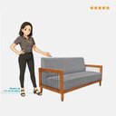 Ver imagem 7 de Sofá Daia Namoradeira 2 Lugares 160cm Dourado Linho Loja Sheep