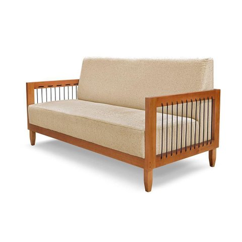 Sofá Daia Namoradeira 2 Lugares 160cm Dourado Linho Loja Sheep