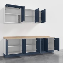 Cozinha Modulada 6 Peças com Tampo 3 Aéreos 3 Balcões CabeCasa MadeiraMadeira - 5
