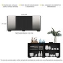 Ver imagem 6 de Aparador Buffet 4 Portas Com Espelho E Pés Quadrados Vegas V3563 Preto Preto