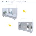 Ver imagem 4 de Quarto de Bebê Guarda Roupa 3 Portas e Berço Mini Cama 100% MDF Nina 