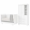 Ver imagem 2 de Quarto de Bebê Guarda Roupa 3 Portas e Berço Mini Cama 100% MDF Nina