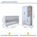 Ver imagem 3 de Quarto de Bebê Guarda Roupa 3 Portas e Berço Mini Cama 100% MDF Nina 
