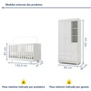 Ver imagem 3 de Quarto de Bebê Guarda Roupa 3 Portas e Berço Mini Cama 100% MDF Nina