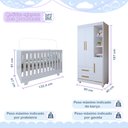 Ver imagem 4 de Quarto de Bebê Guarda Roupa 3 Portas e Berço Mini Cama 100% MDF Nina