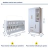 Quarto de Bebê Guarda Roupa 3 Portas e Berço Mini Cama 100% MDF Nina  - 3
