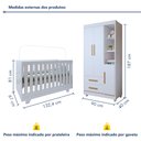 Ver imagem 3 de Quarto de Bebê Guarda Roupa 3 Portas e Berço Mini Cama 100% MDF Nina