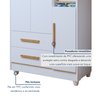 Quarto de Bebê Guarda Roupa 3 Portas e Berço Mini Cama 100% MDF Nina  - 10