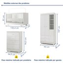Ver imagem 3 de Quarto de Bebê Cômoda Berço e Guarda Roupa com Colchão Nina
