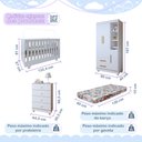 Ver imagem 3 de Quarto de Bebê Cômoda Berço e Guarda Roupa com Colchão Nina