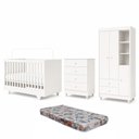 Ver imagem 2 de Quarto de Bebê Cômoda Berço e Guarda Roupa com Colchão Nina
