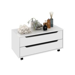 Armário para Banheiro com 2 Gavetas com Rodízio 80cm BN3643 Branco - 3 Armário para Banheiro com 2 Gavetas com Rodízio 80cm BN3643 Branco - 3