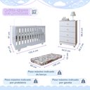 Ver imagem 3 de Quarto de Bebê Berço Mini Cama e Cômoda com Colchão Nina