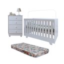 Ver imagem 2 de Quarto de Bebê Berço Mini Cama e Cômoda com Colchão Nina