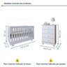 Quarto de Bebê Berço Mini Cama e Cômoda com Colchão Nina  - 3