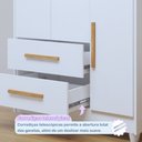 Ver mais imagens de Quarto de Bebê Guarda Roupa 3 Portas e Berço Mini Cama 100% MDF com Colchão Nina