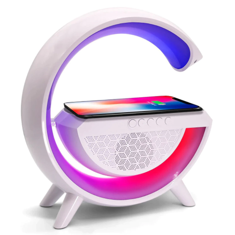 Umidificador Luminaria Caixa Som Rgb Usb Carregador sem Relógio