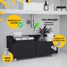 Balcão Gabinete de Banheiro com Rodízio Preto Minimalista 60cm - 2