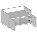 Ver imagem 3 de Balcão Gabinete de Banheiro com Rodízio Preto Minimalista 60cm