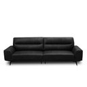 Ver imagem 2 de Sofá Decorativo Ashton 3 Lugares Sala de Estar 236cm Pés em Aço Couro Preto G88 - Gran Belo