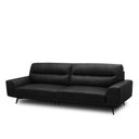 Ver imagem 5 de Sofá Decorativo Ashton 3 Lugares Sala de Estar 236cm Pés em Aço Couro Preto G88 - Gran Belo