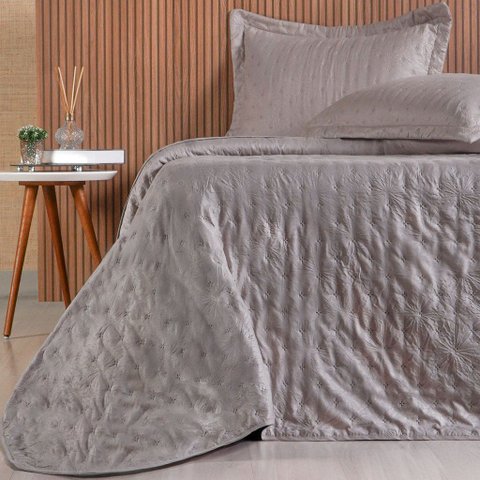 Kit Colcha Casal Sensatti 3d Embossed 220x240cm Cashmere