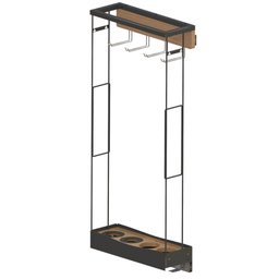 Porta Espetos para Churrasco Steel em Chapa de Aço e Madeira com Porta Condimentos - 1