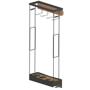 Porta Espetos para Churrasco Steel em Chapa de Aço e Madeira com Porta Condimentos