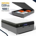 Ver imagem 2 de Cama Box Baú com Colchão Gazin de Espuma D28 Pillow Top Ortoblack Casal 138cm