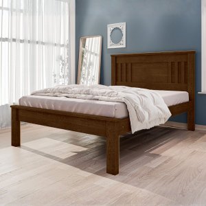 Cama de Casal Modelo Sophia Resistente C/ Design Minimalista:malbec
