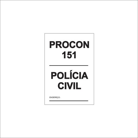 Placa - Procon - 20cm X 15cm