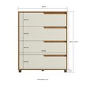 Ver imagem 3 de Cômoda Quarto 80cm x 104cm com 4 Gavetas Usinadas 100% MDF Cor:Nature com Champamhe