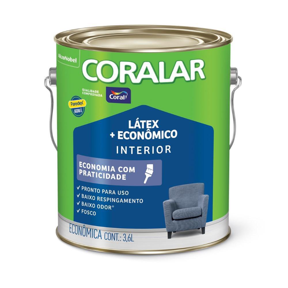 Tinta Coral Coralar Látex Mais Econômico Cor Palha do Sertão 3,6L - 1