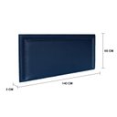 Ver imagem 3 de Cabeceira Casal Estofada para Cama Box Reta Luxo com Tachas 140x60cm Azul/Fumê